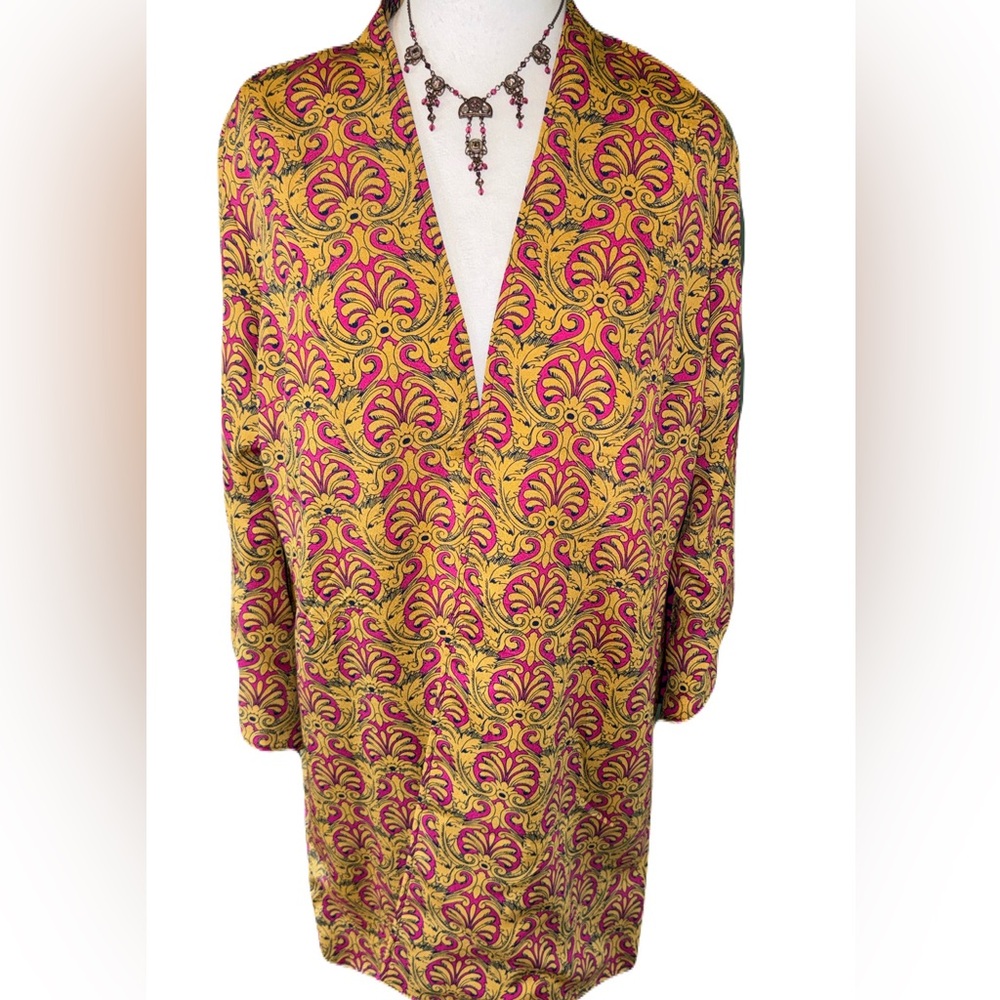 Chico’s Reversible Kimono Jacket NWT Size 1 Open Front Lightweight Duster - Picture 11 of 14